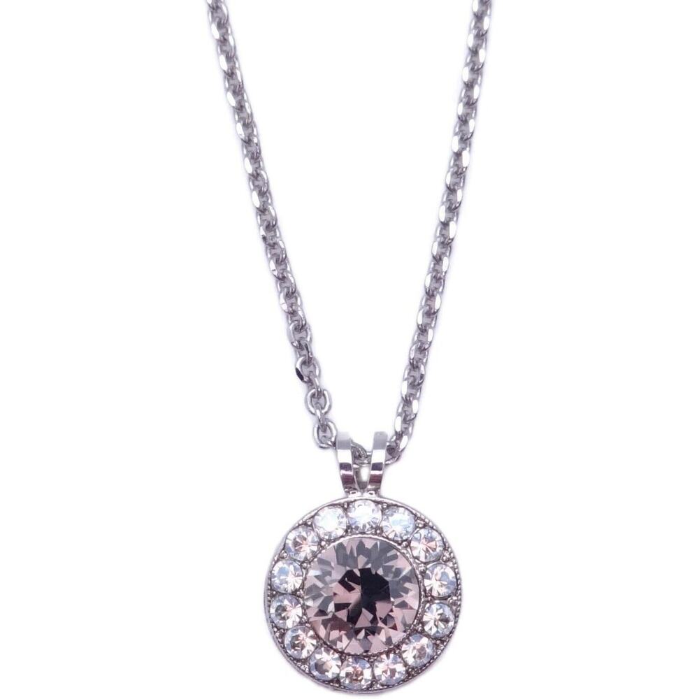 Mariana Dancing in the Moonlight Dark Grey Halo Pendant Silver Necklace 1160 NWT
